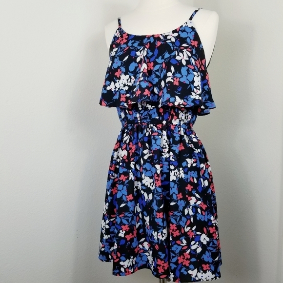 Elle Multicolor Floral Ruffle Dress - Picture 1 of 3